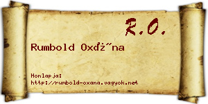 Rumbold Oxána névjegykártya